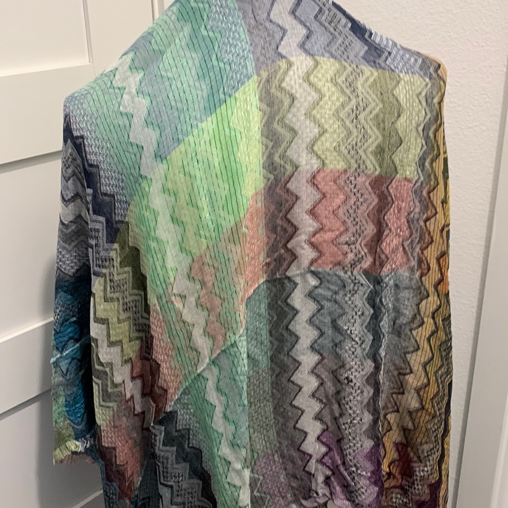 Woven Heart Multicolored Oversized Scarf/Wrap
